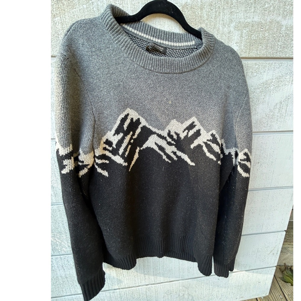 Banana Republic Mountain Graphic Wool Blend Sweater Mens Large